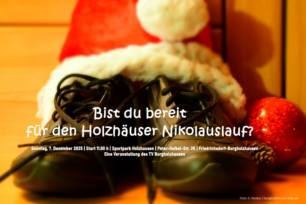 Laufschuhe und Nikolausmütze