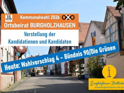 Ortsbeiratswahl Burgholzhausen: Vorstellung der Liste Bündnis 90 Die Grünen