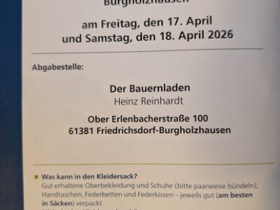 Kleidersammlung für Bethel 2026