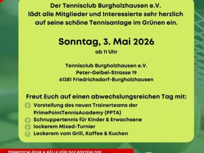 Tennisclub: Tag der Offenen Tür 2026